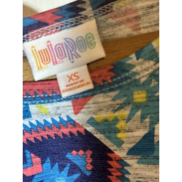 LuLaRoe Carly Dress XS Gray Multi Aztec Hi-Low Hem Everyday Casual Comfort NWT - Picture 5 of 7